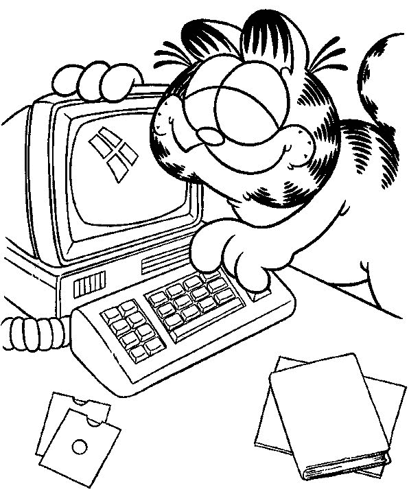 着色页: 加菲猫 (动画片) #26194 - 免费可打印着色页