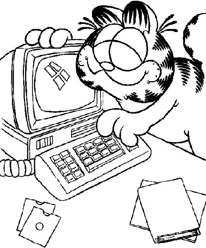 着色页: 加菲猫 (动画片) #26210 - 免费可打印着色页