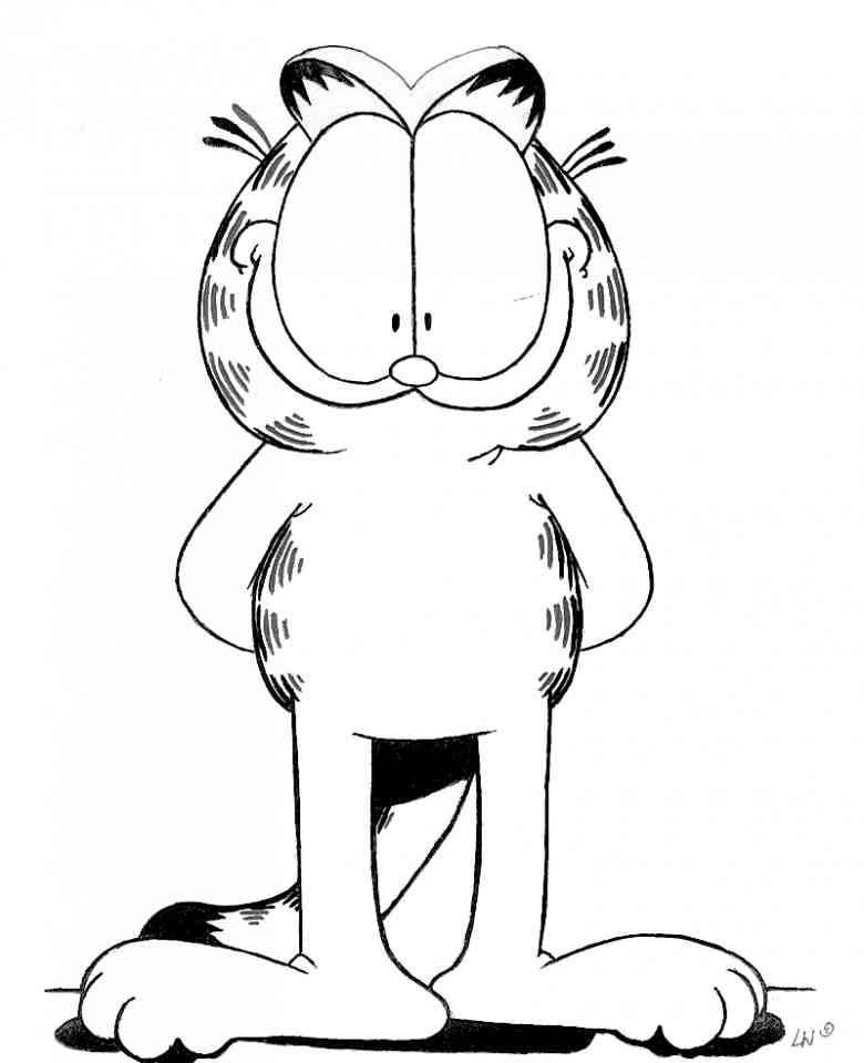 着色页: 加菲猫 (动画片) #26296 - 免费可打印着色页