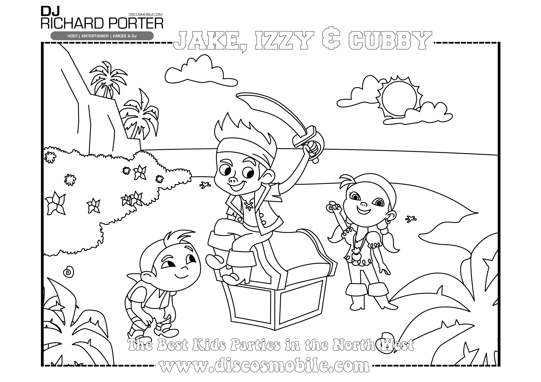 着色页: 杰克和梦幻岛海盗 (动画片) #42513 - 免费可打印着色页