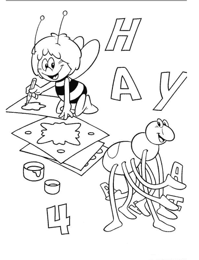 着色页: 蜜蜂玛雅 (动画片) #28333 - 免费可打印着色页