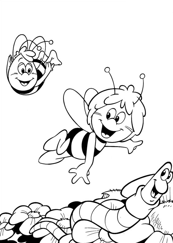 着色页: 蜜蜂玛雅 (动画片) #28353 - 免费可打印着色页