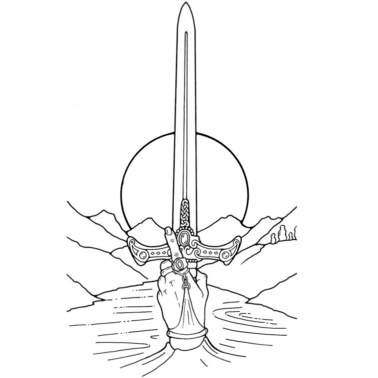 着色页: Excalibur，魔剑 (动画片) #41849 - 免费可打印着色页