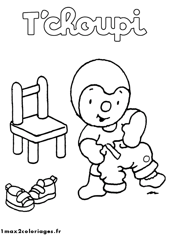 着色页: T'choupi 和豆豆 (动画片) #34104 - 免费可打印着色页