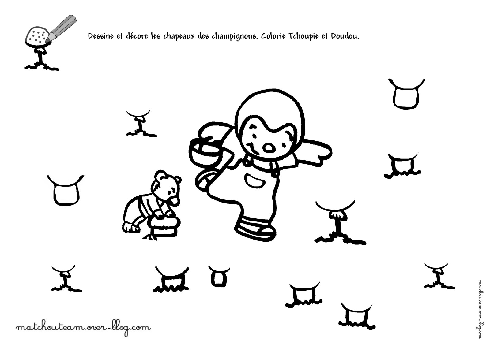 着色页: T'choupi 和豆豆 (动画片) #34147 - 免费可打印着色页