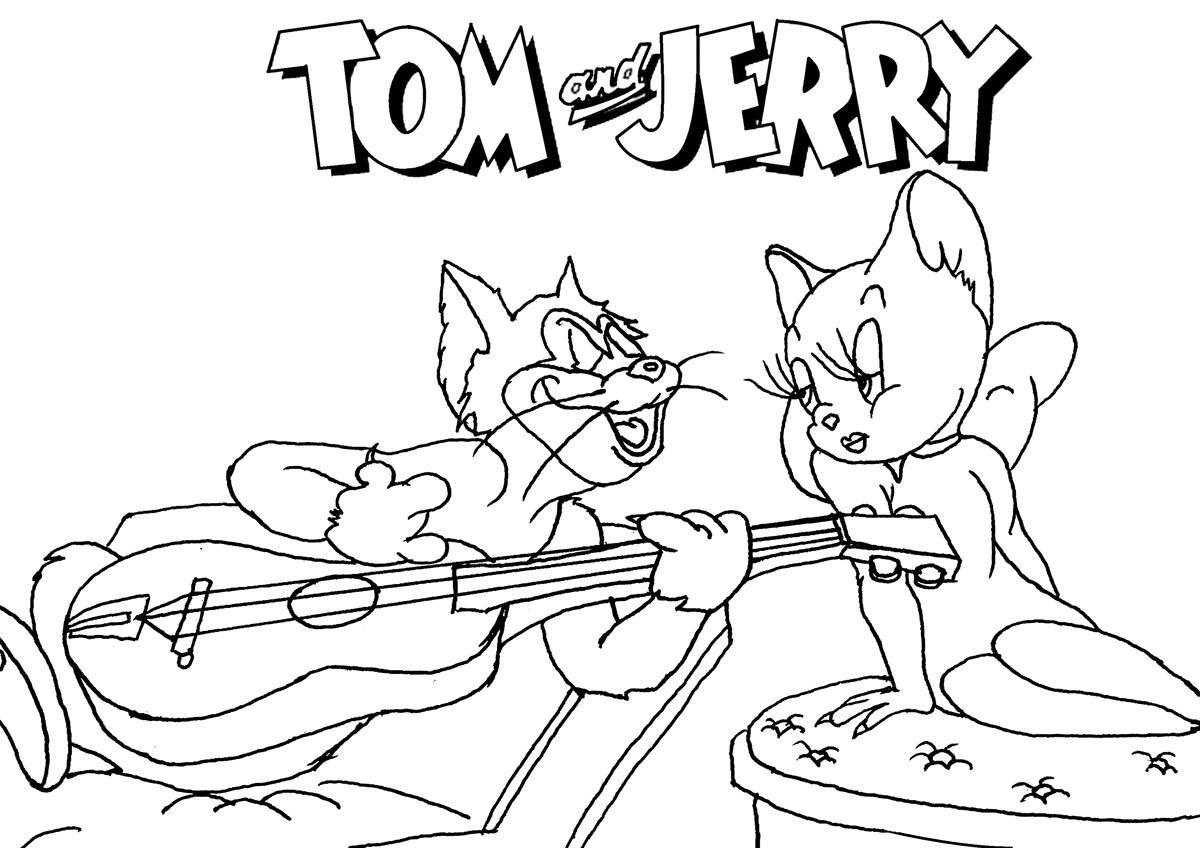 着色页: 汤姆和杰瑞 (动画片) #24327 - 免费可打印着色页
