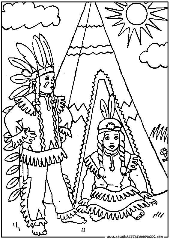 着色页: 美洲印第安人 (人物) #149002 - 免费可打印着色页