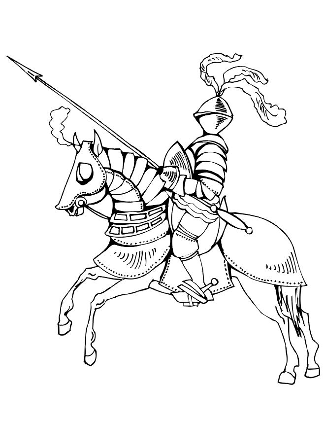 着色页: 骑士 (人物) #86898 - 免费可打印着色页