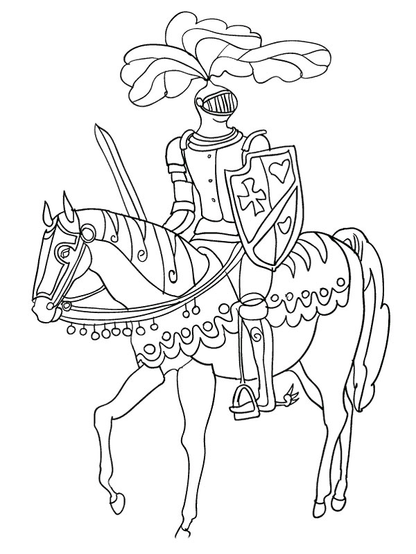 着色页: 骑士 (人物) #86915 - 免费可打印着色页