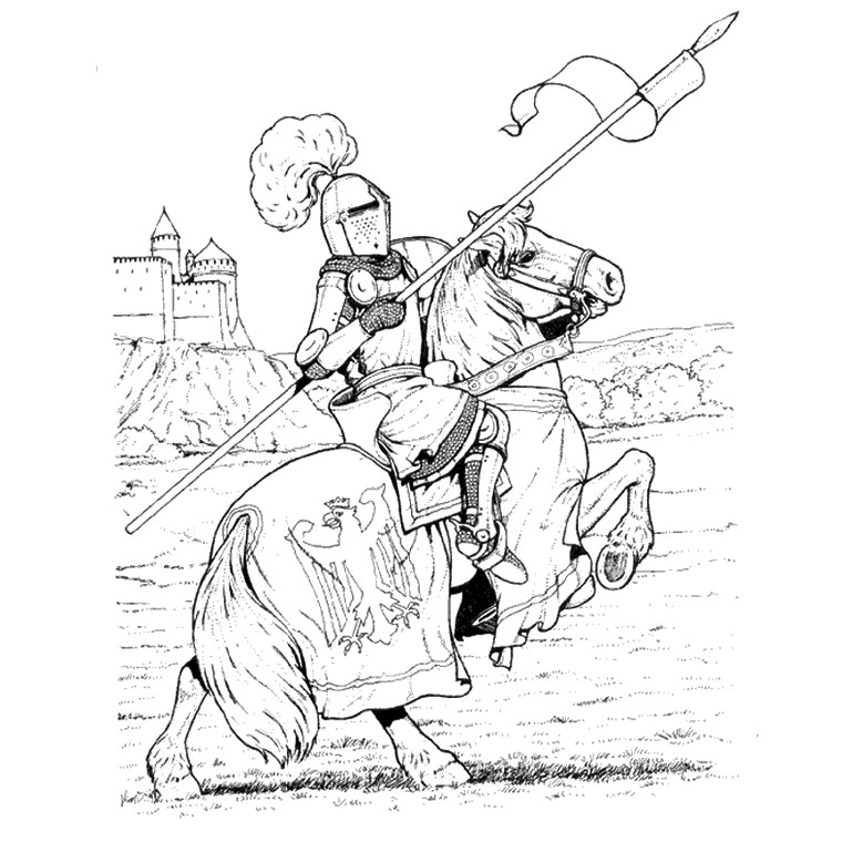 着色页: 骑士 (人物) #86916 - 免费可打印着色页