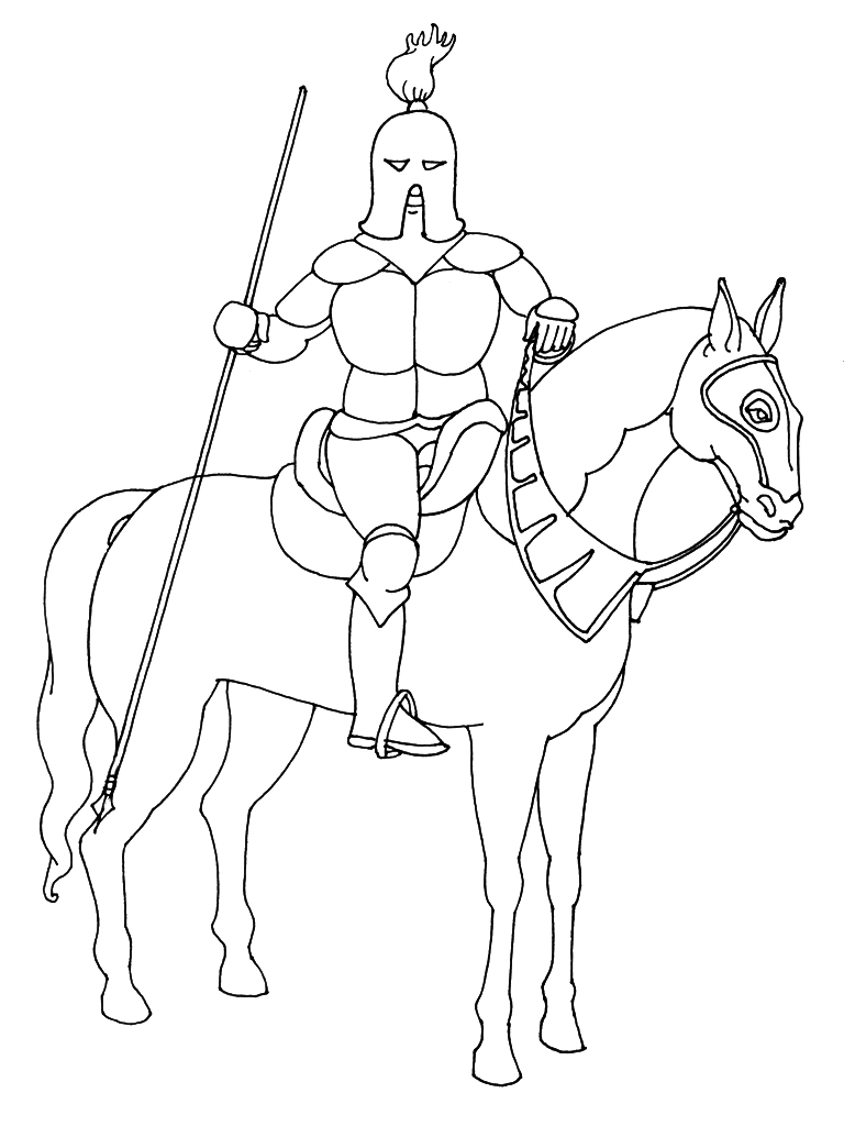着色页: 骑士 (人物) #86950 - 免费可打印着色页