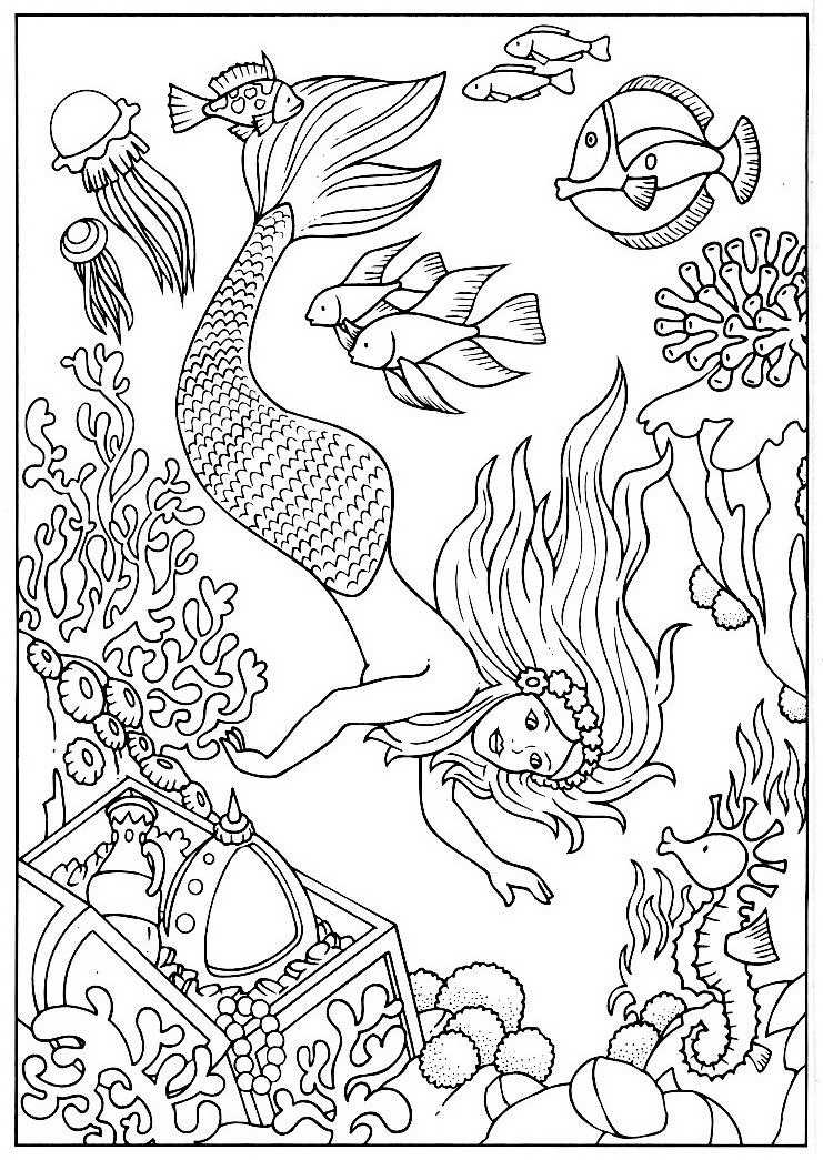 着色页: 美人鱼 (人物) #147215 - 免费可打印着色页