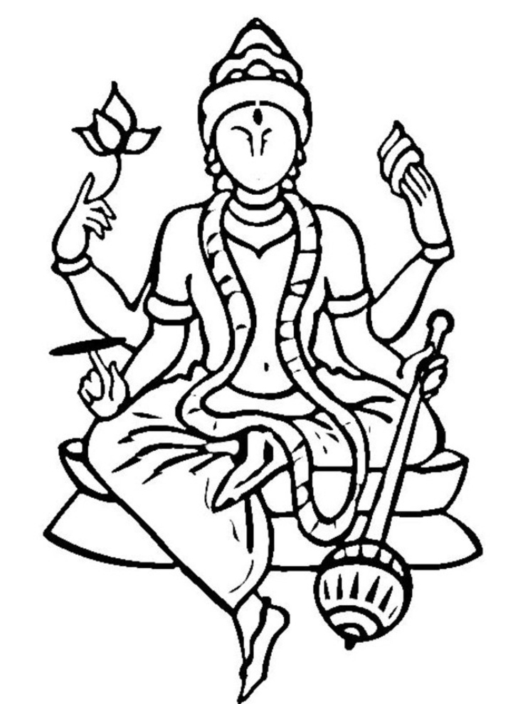 着色页: 印度神话 (众神与女神) #109227 - 免费可打印着色页