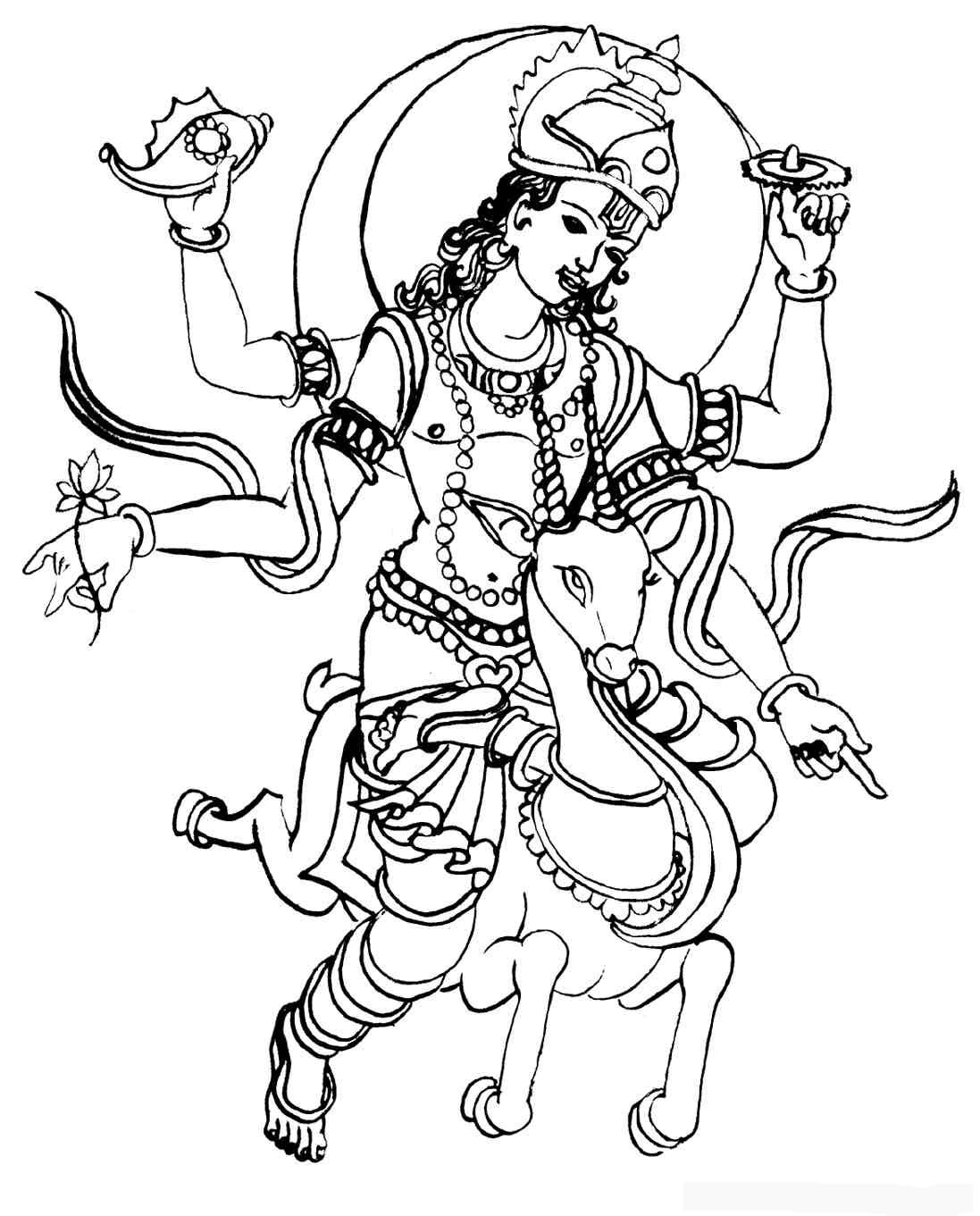 着色页: 印度神话 (众神与女神) #109240 - 免费可打印着色页