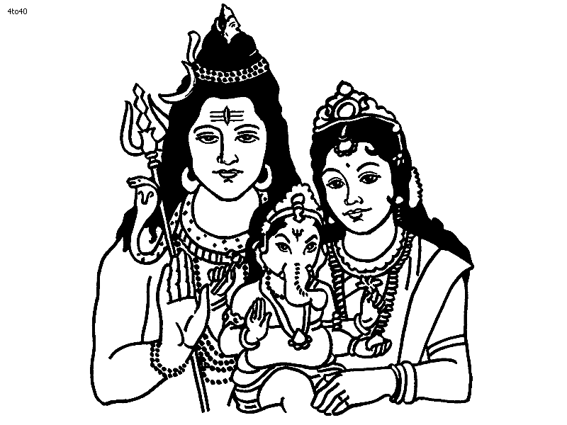 着色页: 印度神话 (众神与女神) #109252 - 免费可打印着色页
