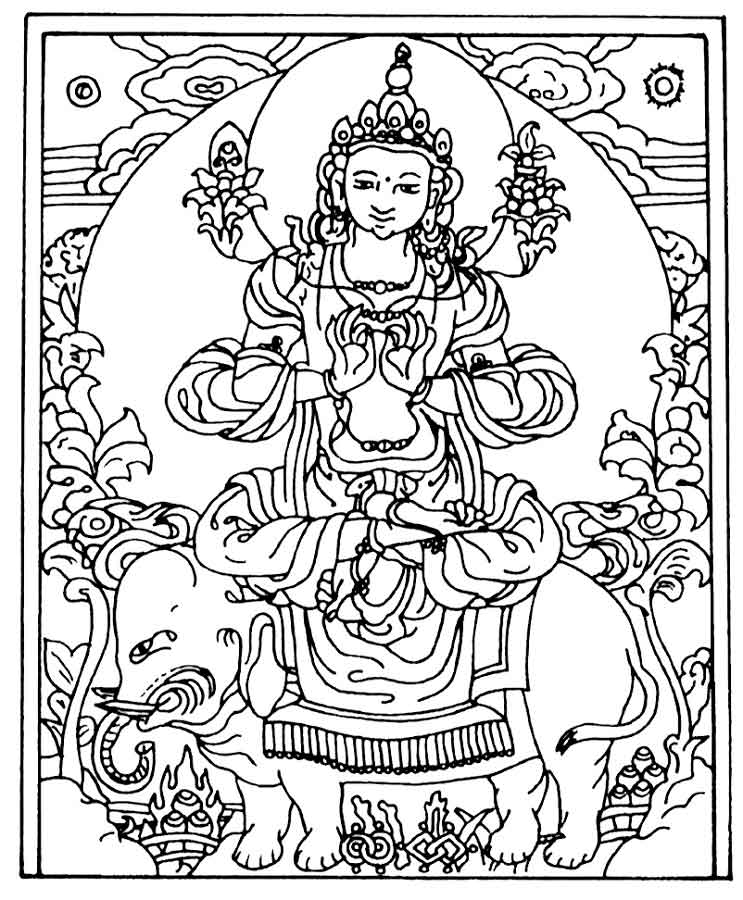 着色页: 印度神话：佛 (众神与女神) #89516 - 免费可打印着色页