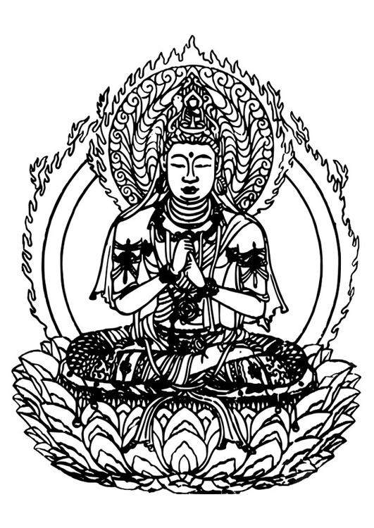着色页: 印度神话：佛 (众神与女神) #89521 - 免费可打印着色页