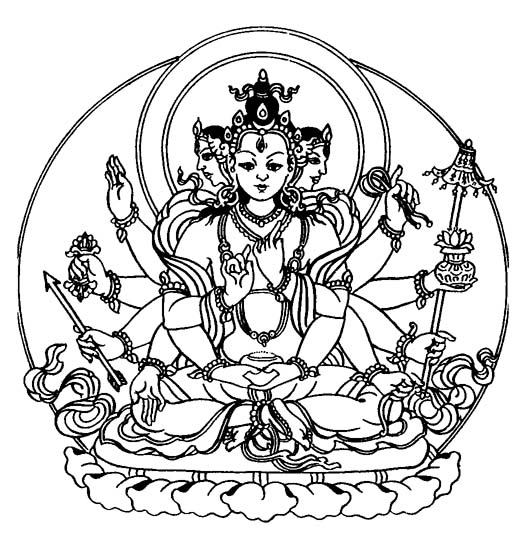 着色页: 印度神话：佛 (众神与女神) #89544 - 免费可打印着色页