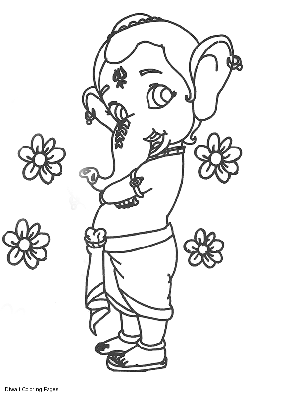 着色页: 印度神话：象头神 (众神与女神) #96852 - 免费可打印着色页