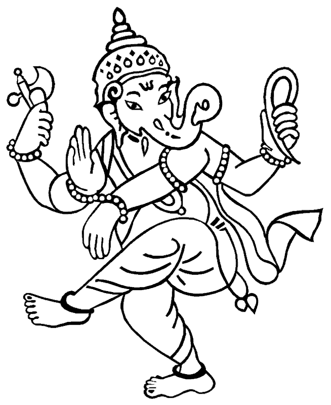 着色页: 印度神话：象头神 (众神与女神) #96853 - 免费可打印着色页