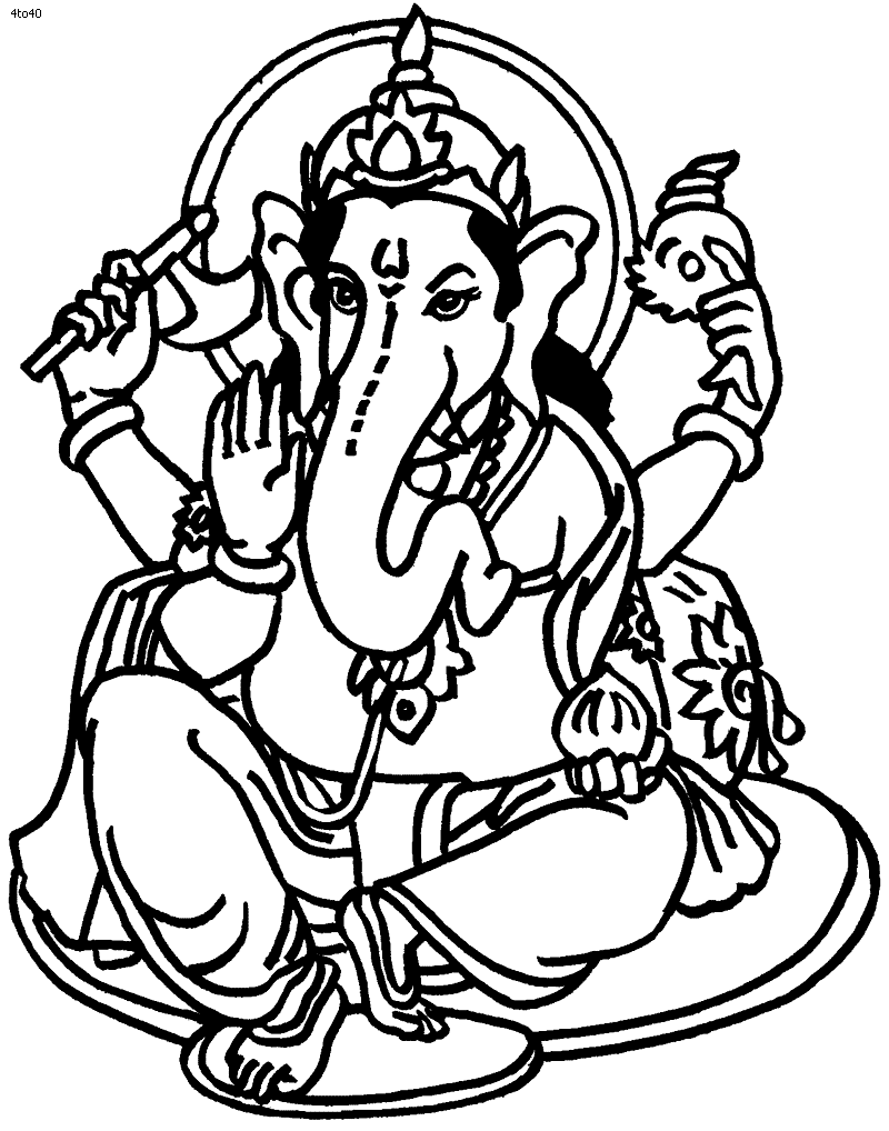 着色页: 印度神话：象头神 (众神与女神) #96860 - 免费可打印着色页