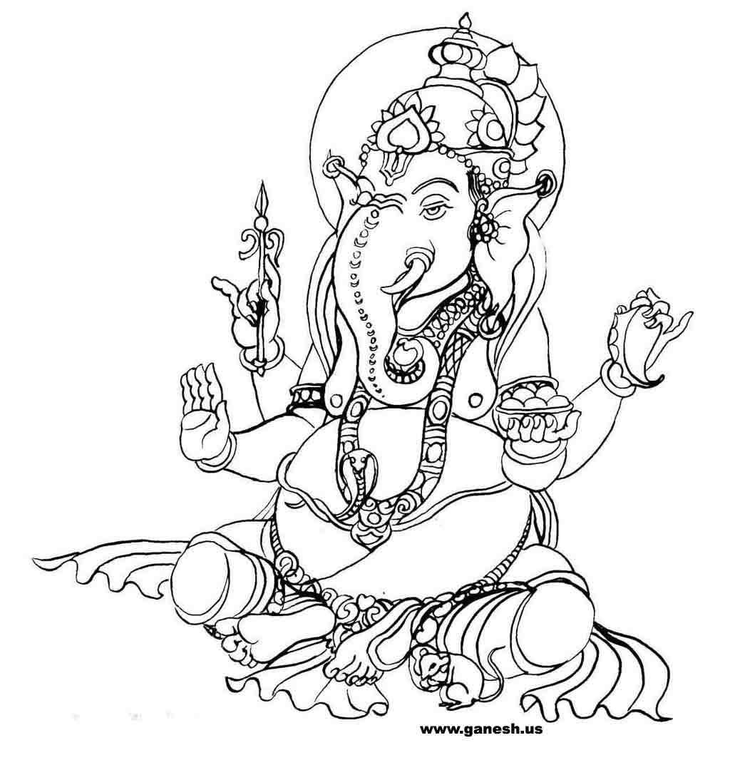 着色页: 印度神话：象头神 (众神与女神) #96861 - 免费可打印着色页