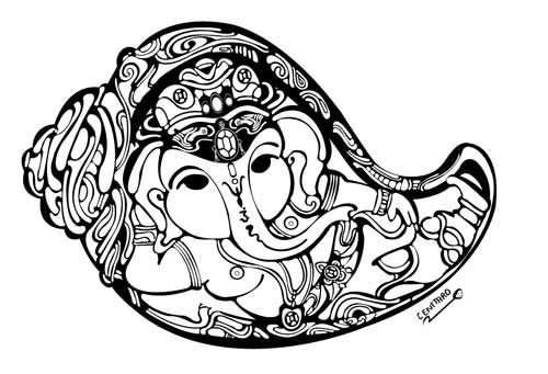 着色页: 印度神话：象头神 (众神与女神) #96873 - 免费可打印着色页