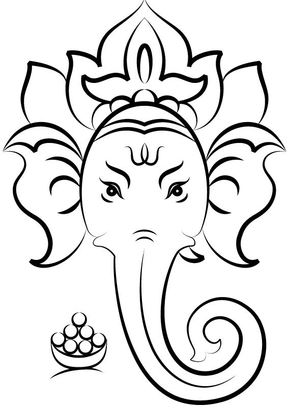 着色页: 印度神话：象头神 (众神与女神) #96874 - 免费可打印着色页