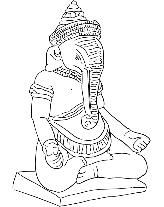 着色页: 印度神话：象头神 (众神与女神) #96879 - 免费可打印着色页