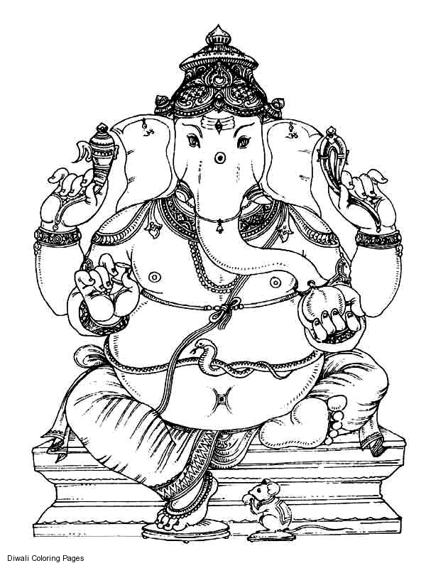 着色页: 印度神话：象头神 (众神与女神) #96897 - 免费可打印着色页