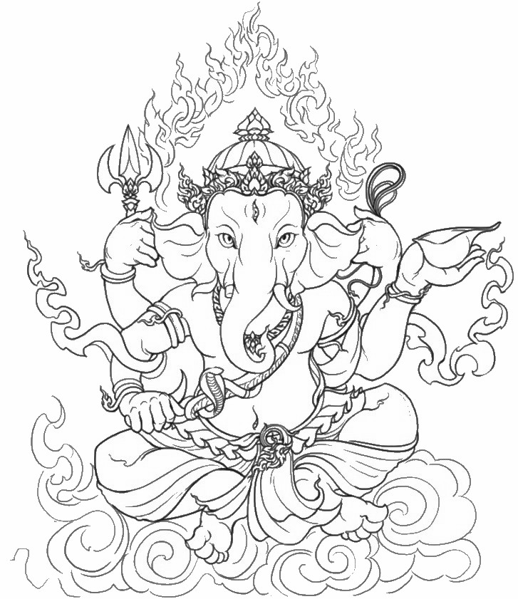 着色页: 印度神话：象头神 (众神与女神) #96902 - 免费可打印着色页