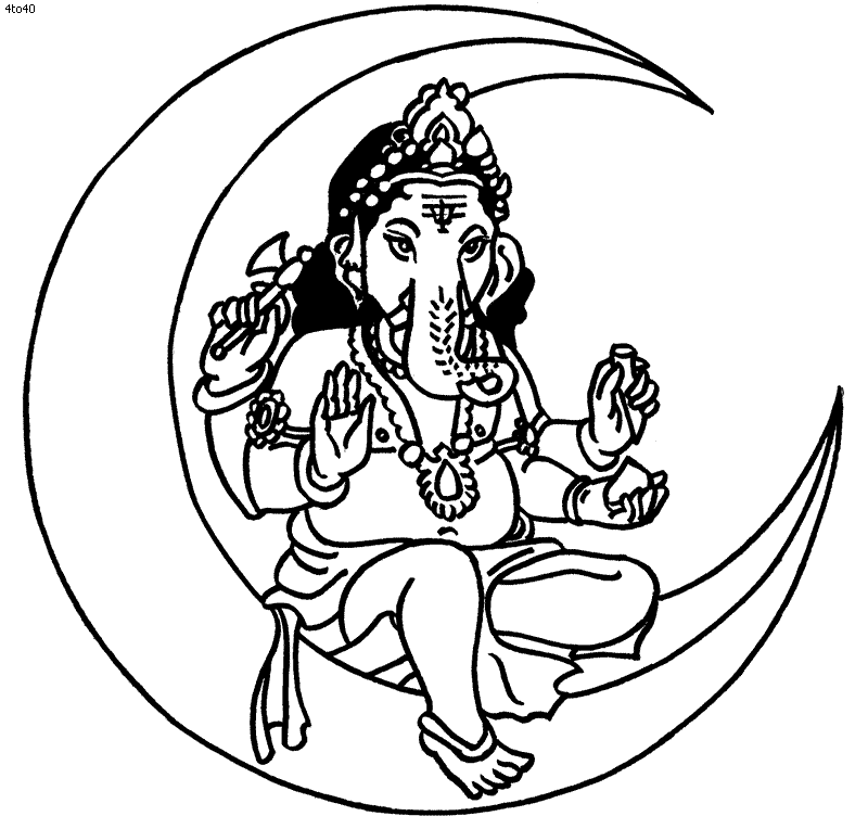 着色页: 印度神话：象头神 (众神与女神) #96903 - 免费可打印着色页
