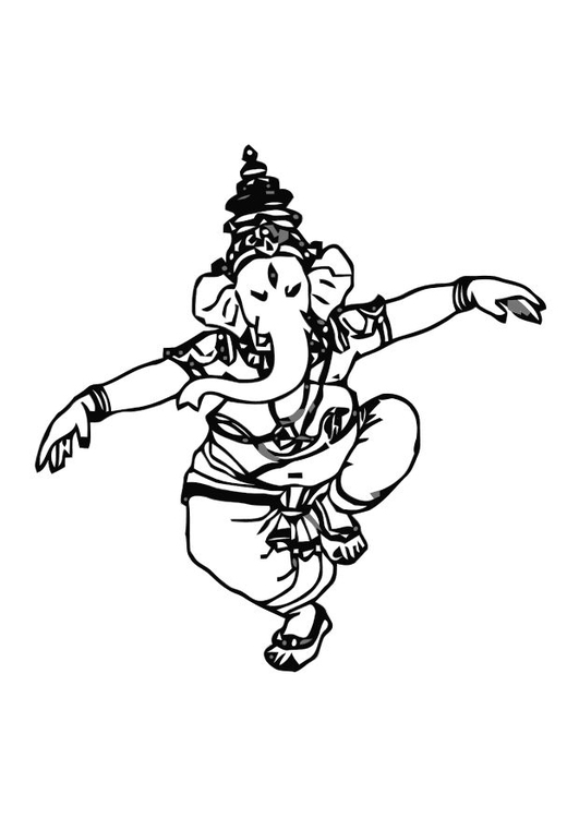 着色页: 印度神话：象头神 (众神与女神) #96911 - 免费可打印着色页