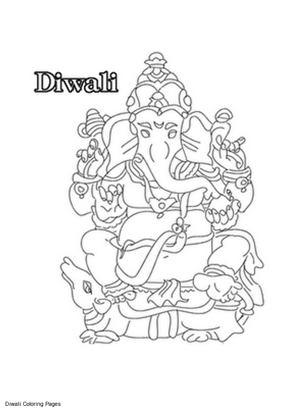 着色页: 印度神话：象头神 (众神与女神) #96925 - 免费可打印着色页