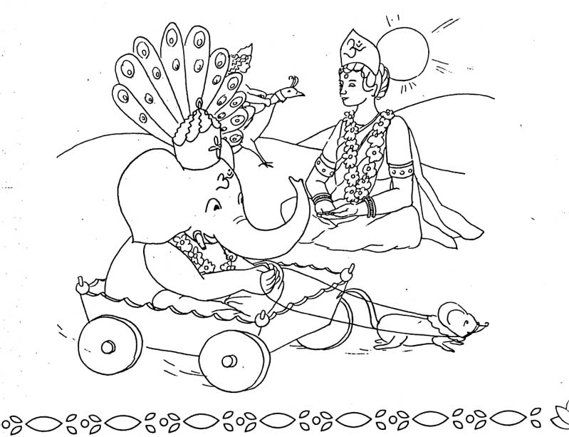 着色页: 印度神话：象头神 (众神与女神) #96932 - 免费可打印着色页