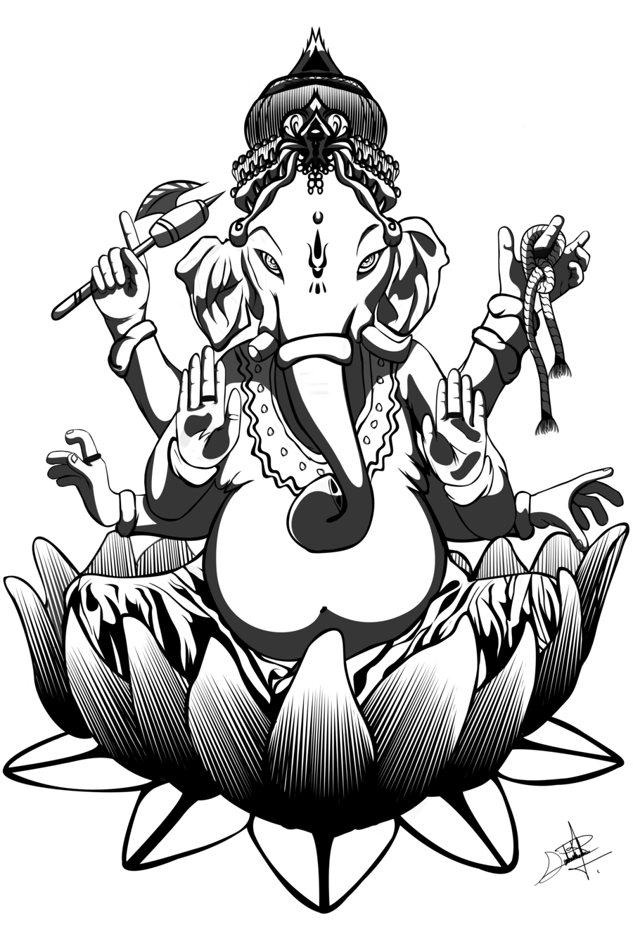 着色页: 印度神话：象头神 (众神与女神) #97013 - 免费可打印着色页