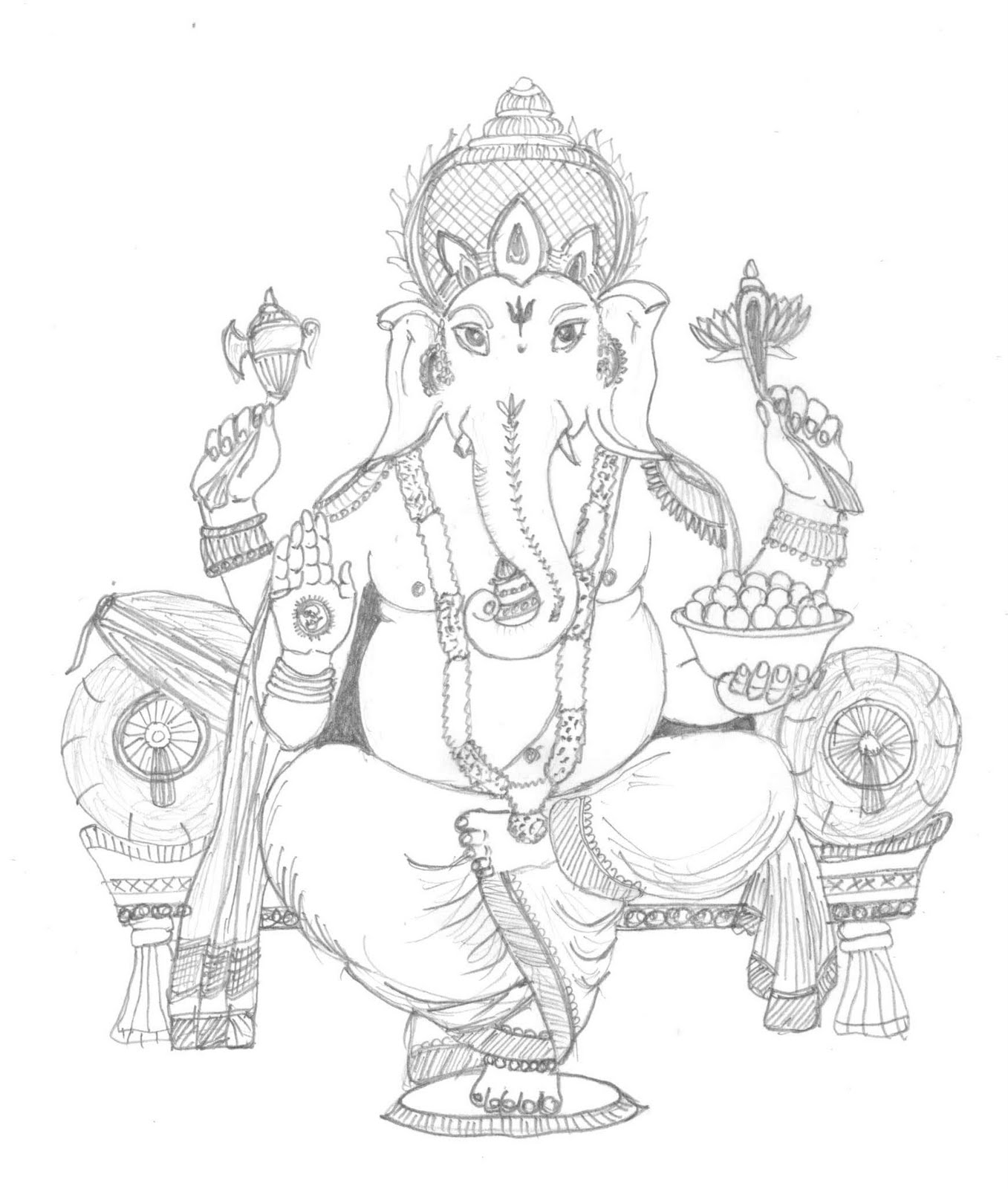 着色页: 印度神话：象头神 (众神与女神) #97030 - 免费可打印着色页