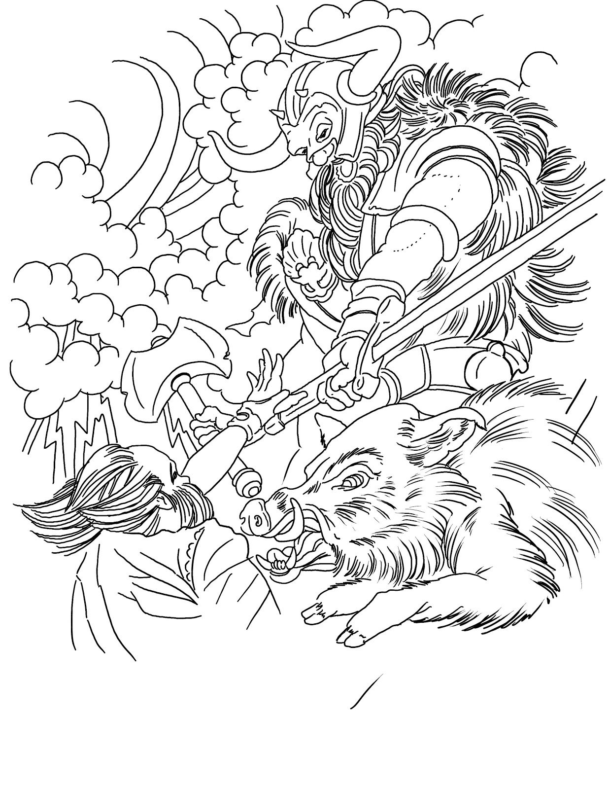 着色页: 北欧神话 (众神与女神) #110689 - 免费可打印着色页