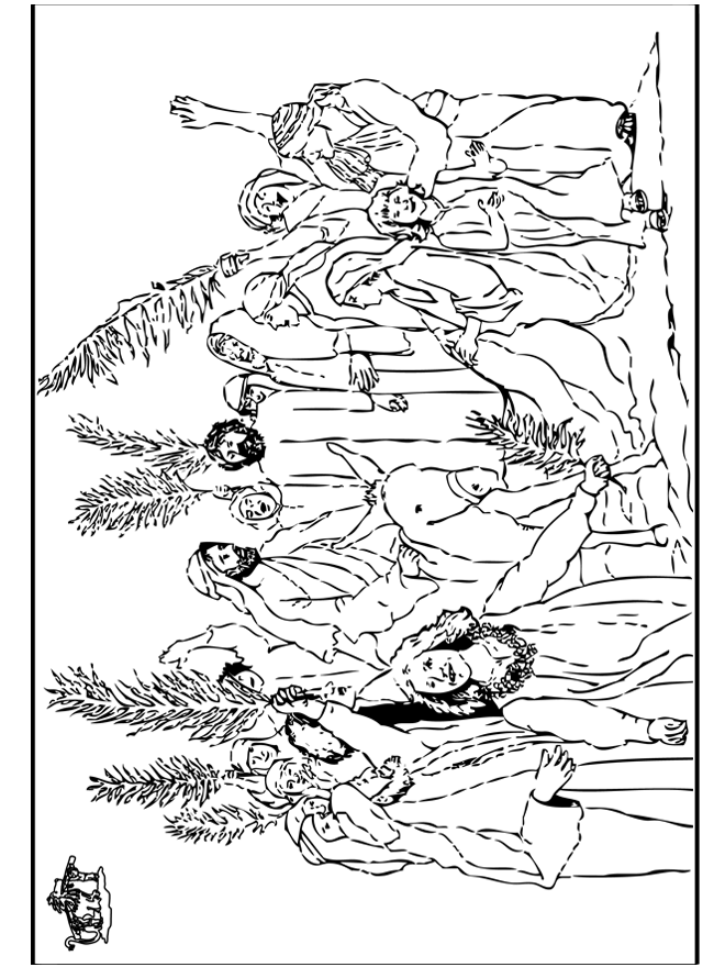 着色页: 棕榈主日 (节日和庆典) #60313 - 免费可打印着色页