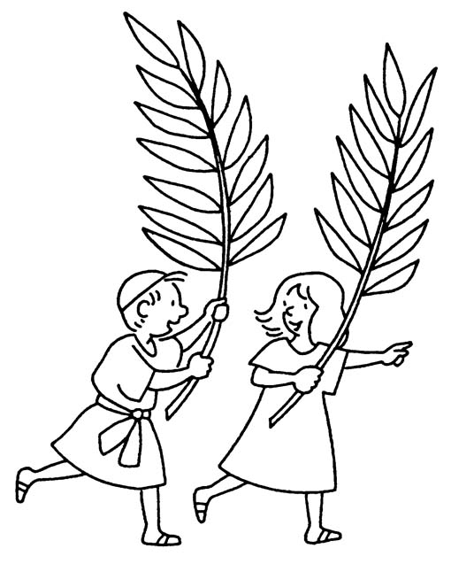 着色页: 棕榈主日 (节日和庆典) #60315 - 免费可打印着色页