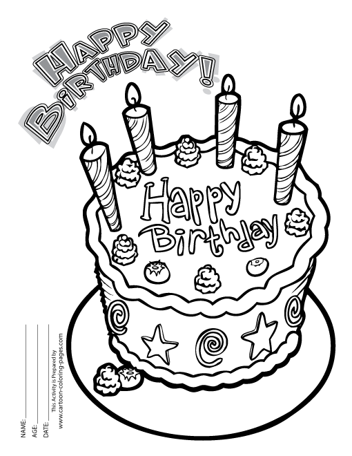 着色页: 生日 (假期和特殊场合) #57123 - 免费可打印着色页