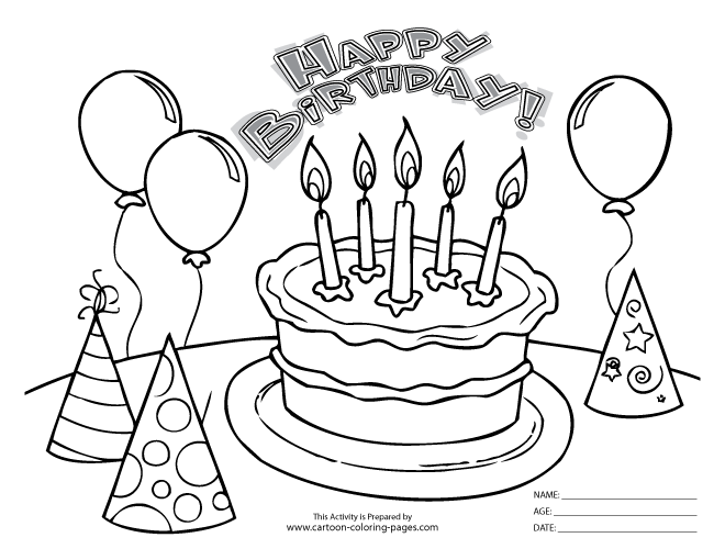 着色页: 生日 (假期和特殊场合) #57309 - 免费可打印着色页