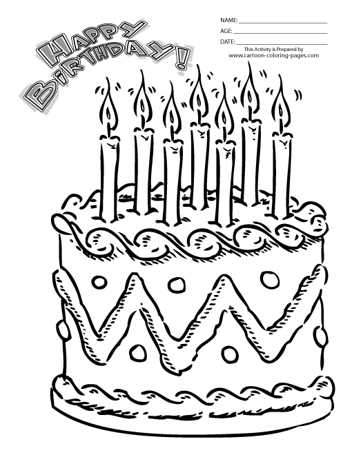 着色页: 生日 (假期和特殊场合) #57324 - 免费可打印着色页