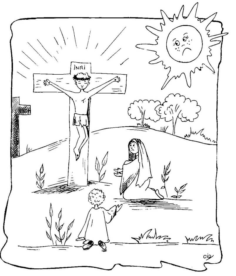着色页: 耶稣受难日 (假期和特殊场合) #61016 - 免费可打印着色页