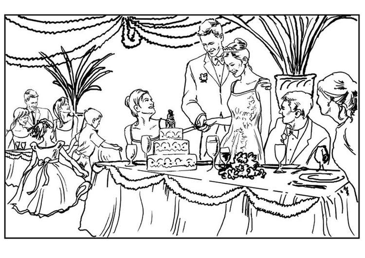 着色页: 婚礼 (假期和特殊场合) #56002 - 免费可打印着色页