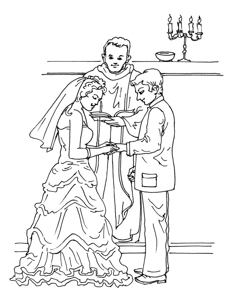 着色页: 婚礼 (假期和特殊场合) #56078 - 免费可打印着色页