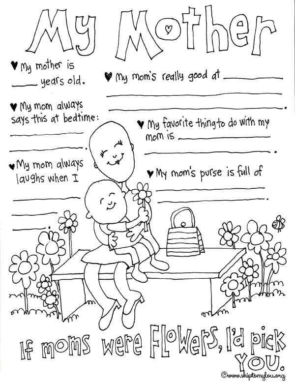 着色页: 母亲节 (假期和特殊场合) #130021 - 免费可打印着色页