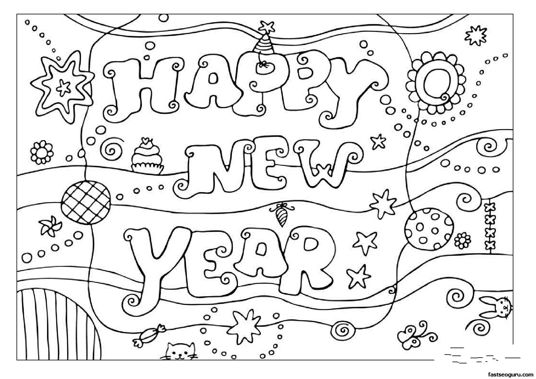 着色页: 新年 (假期和特殊场合) #60792 - 免费可打印着色页