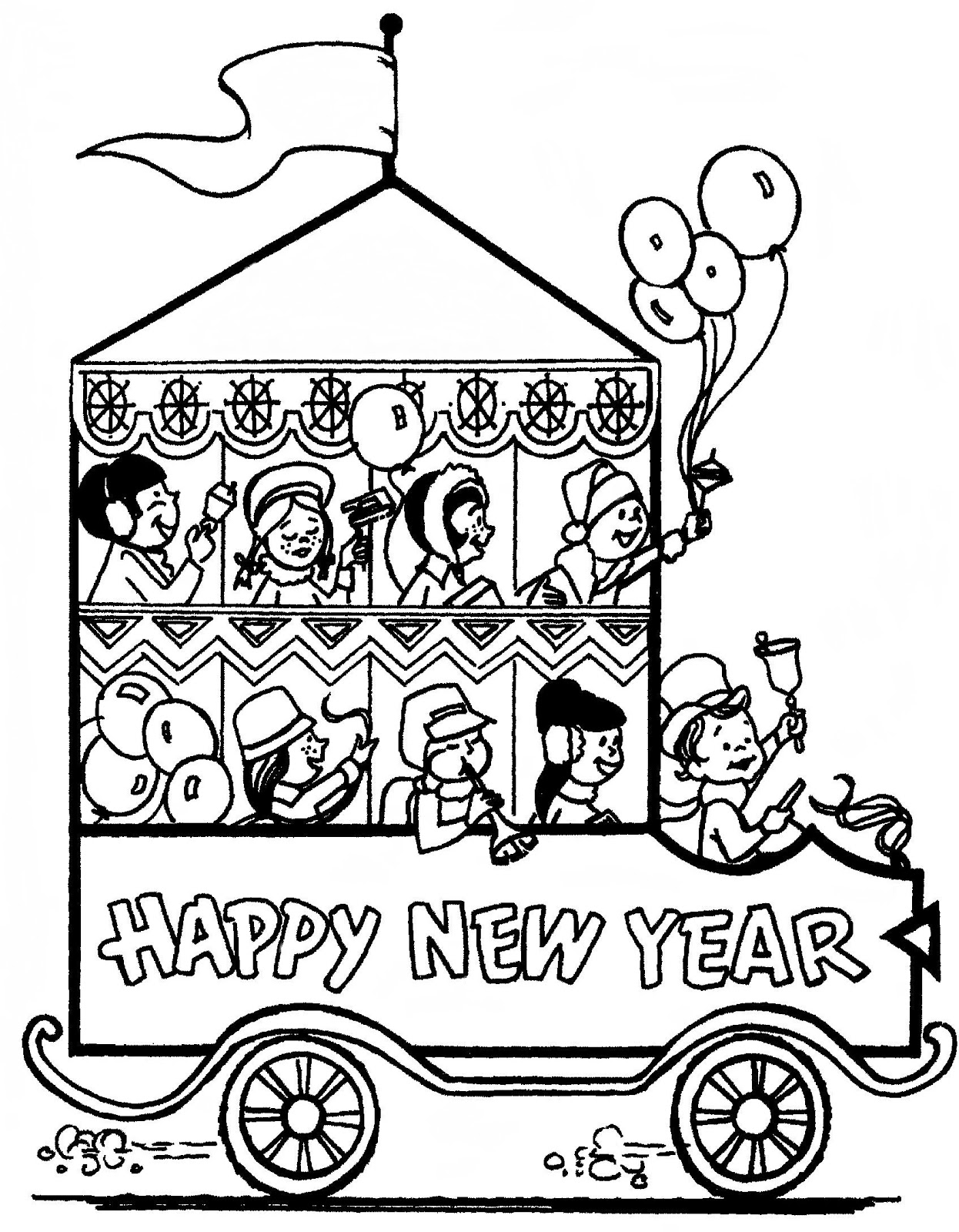 着色页: 新年 (假期和特殊场合) #60960 - 免费可打印着色页