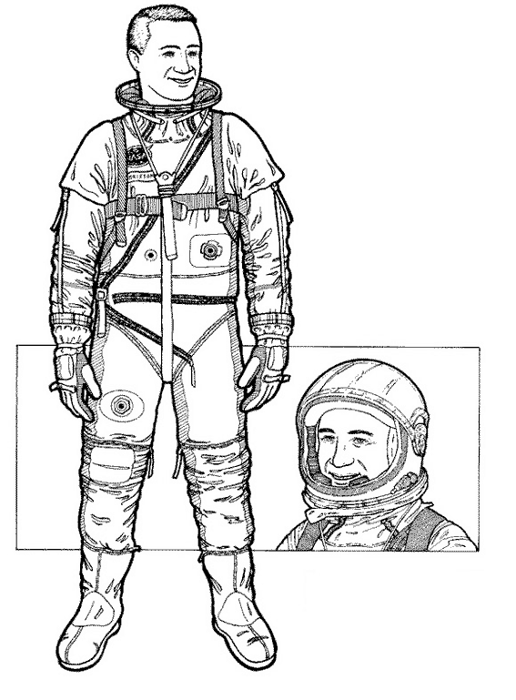 着色页: 宇航员 (行业和专业) #87595 - 免费可打印着色页